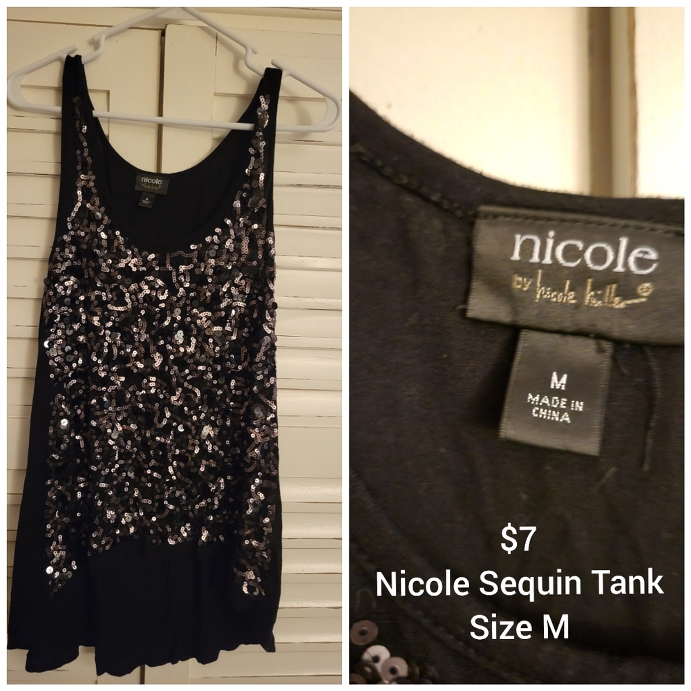 Black sequin tank top